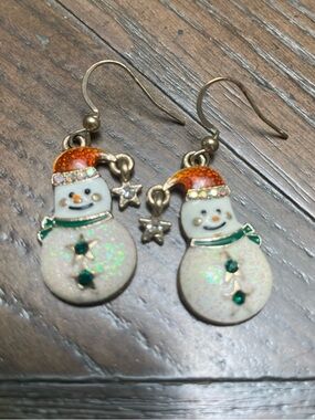 Festive Snowman Dangle Earrings